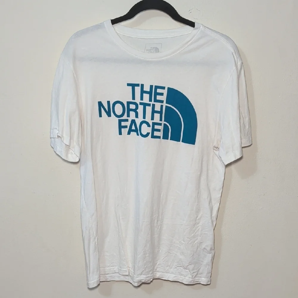 The North Face Half-Dome T-shirt White Blue Logo 100% Cotton Men's Size M